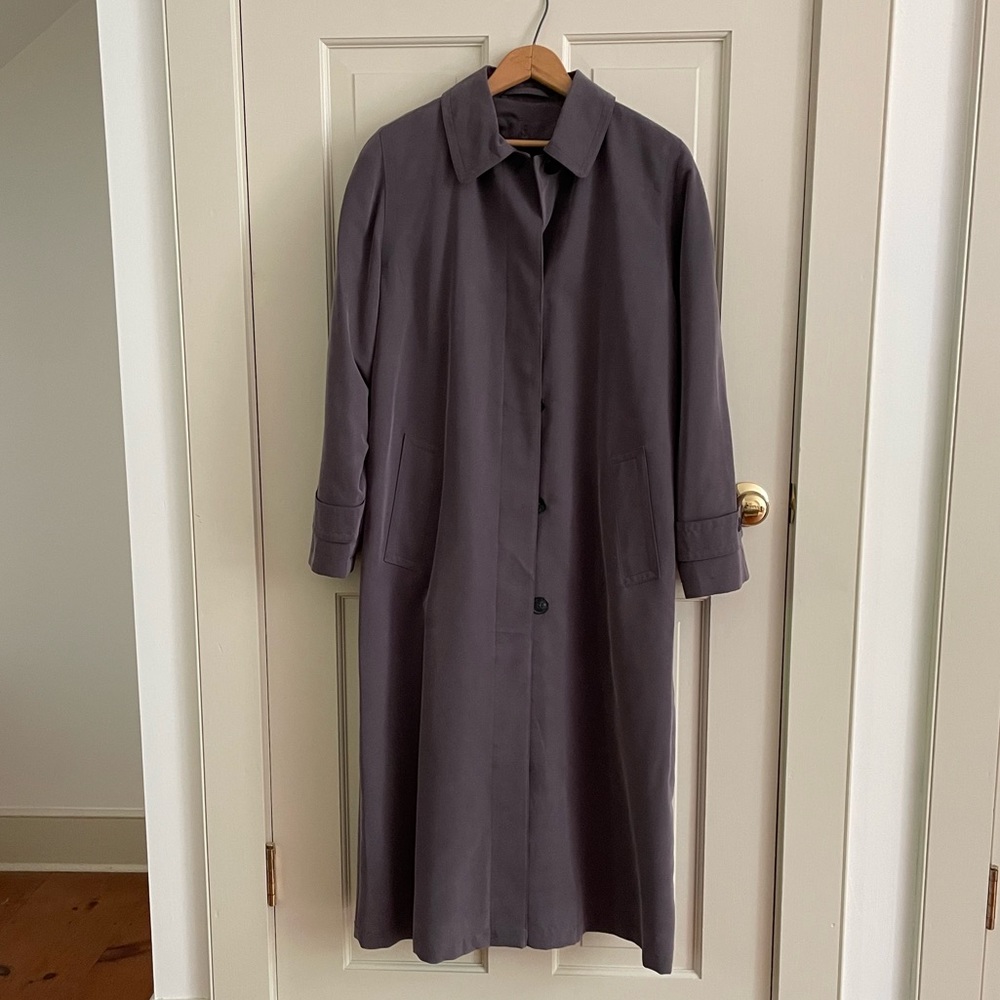Anne Klein Slate Gray Duster Trench Coat size 6